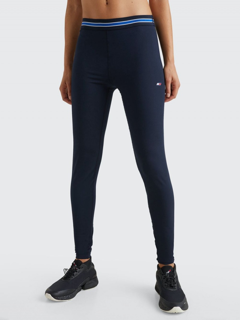 Tommy Hilfiger Sport Tape Full Length Leggings Dam Marinblå | 562-DFQKCJ