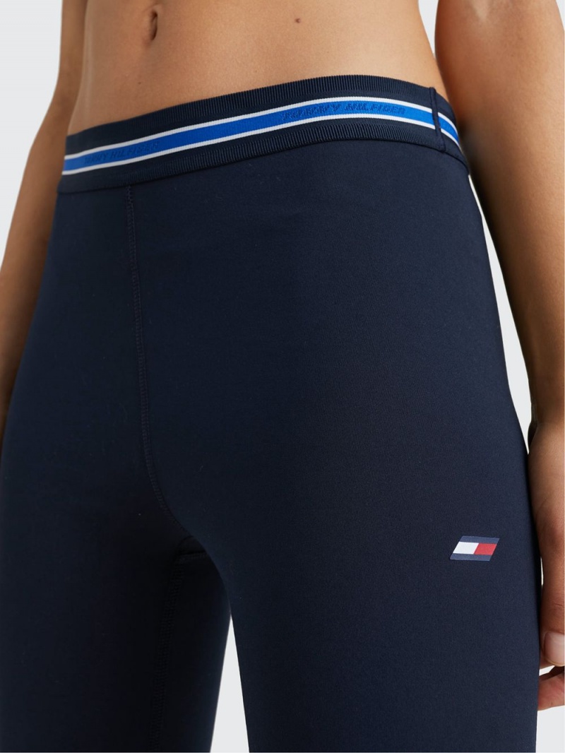 Tommy Hilfiger Sport Tape Full Length Leggings Dam Marinblå | 562-DFQKCJ