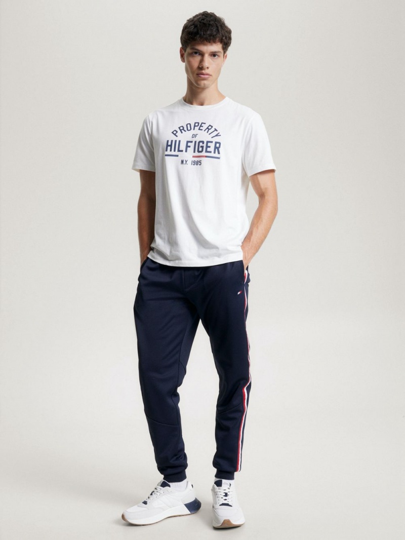 Tommy Hilfiger Sport Tryck Logo T-shirt Herr Vita | 643-VLYTDW