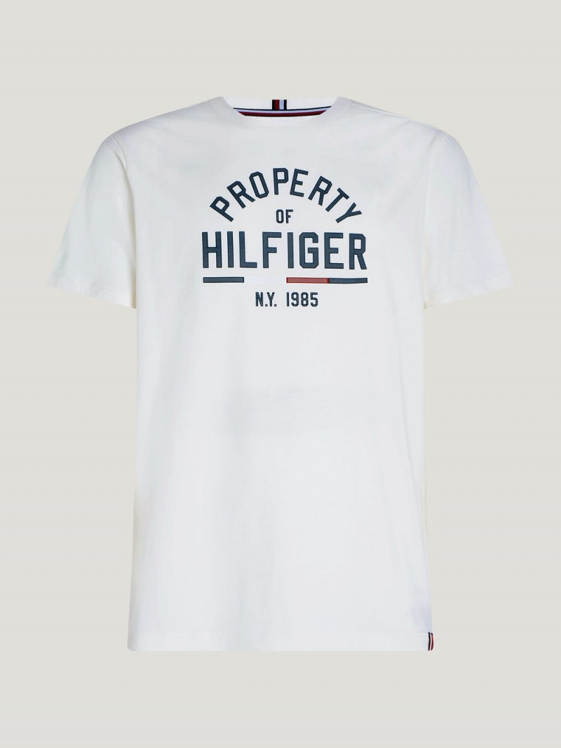 Tommy Hilfiger Sport Tryck Logo T-shirt Herr Vita | 643-VLYTDW