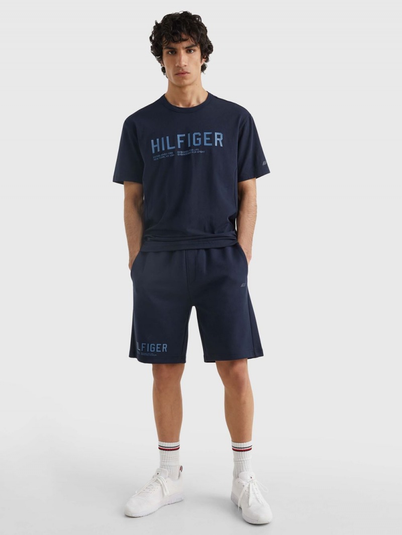 Tommy Hilfiger Sport Vanliga Fit Sweat Shorts Herr Marinblå | 182-RQOSJX