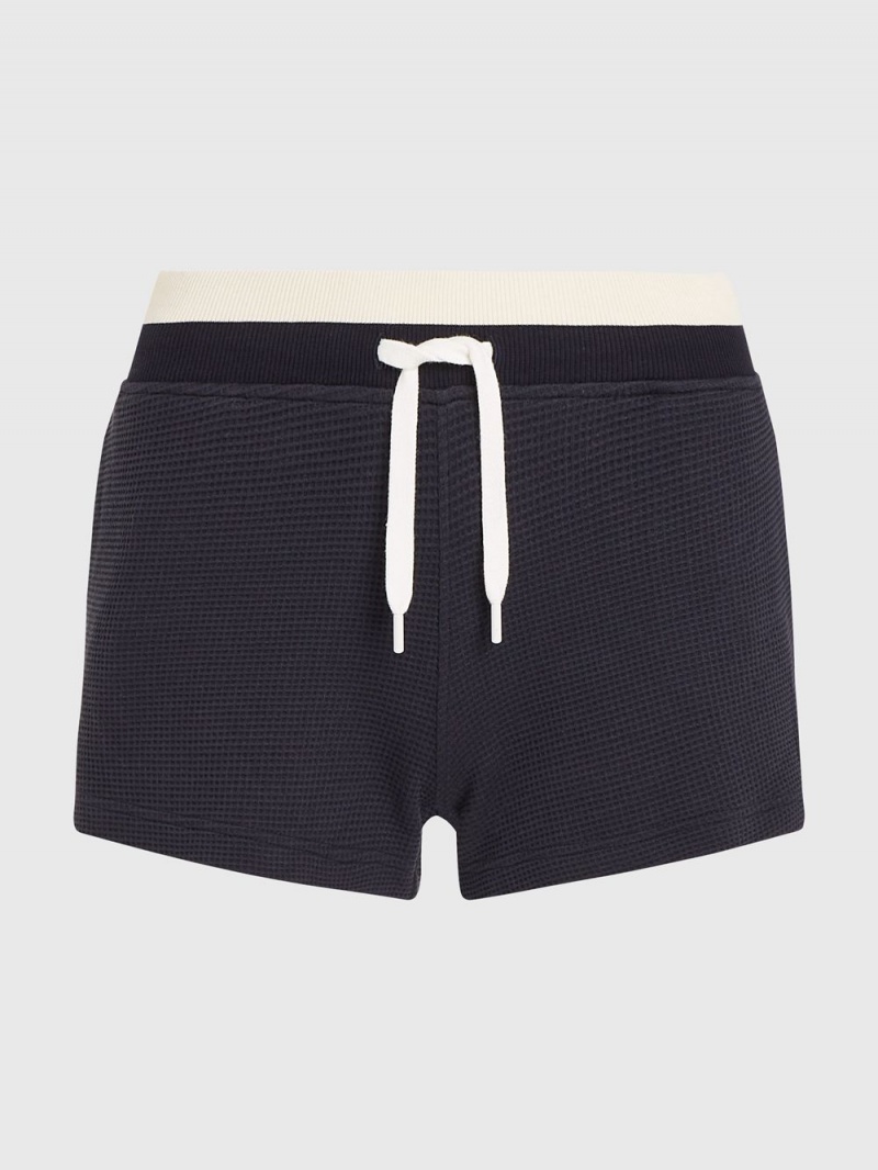 Tommy Hilfiger Sport Waffle Texture Shorts Dam Marinblå | 849-DEZCRJ