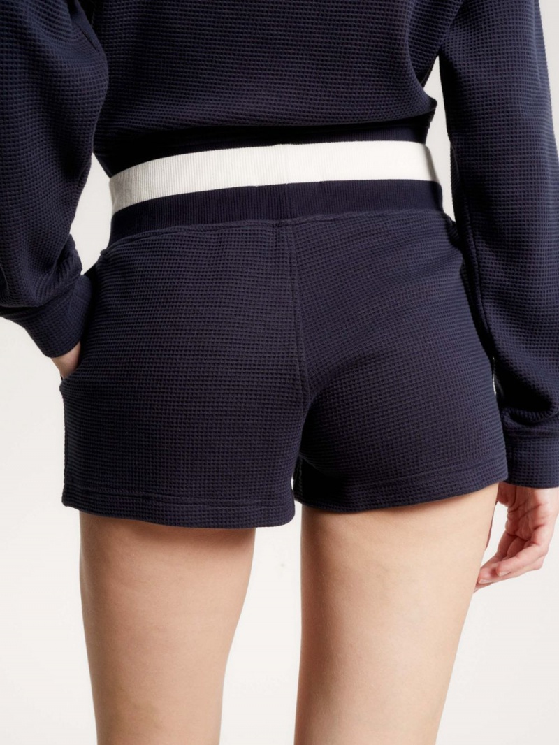 Tommy Hilfiger Sport Waffle Texture Shorts Dam Marinblå | 849-DEZCRJ