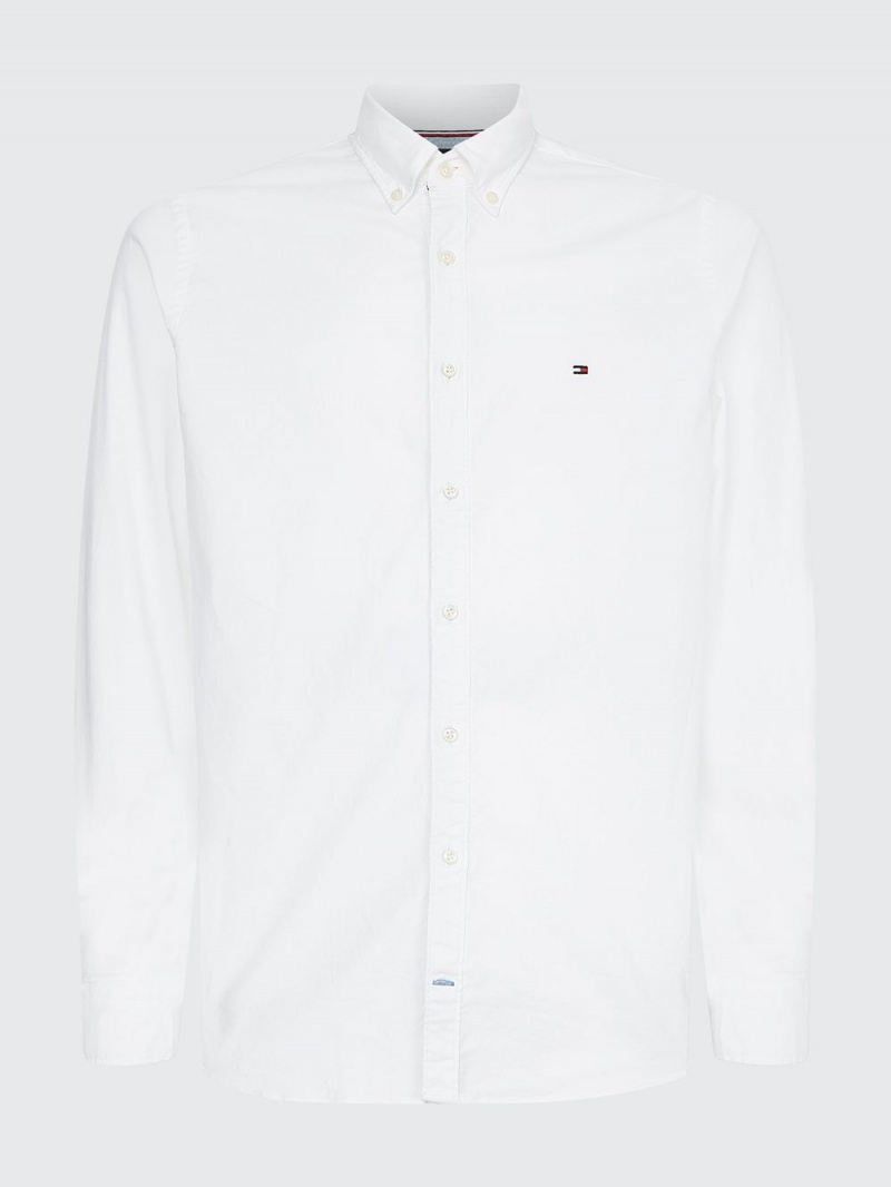 Tommy Hilfiger Stretch Slim Oxford Skjorta Herr Vita | 675-MFIGPY