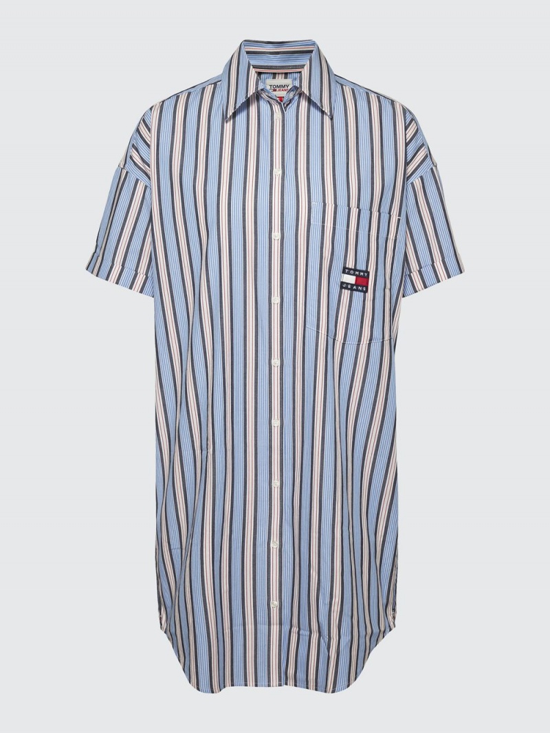 Tommy Hilfiger Stripe Shirt Klänning Dam Olika Färger | 237-USCZIE