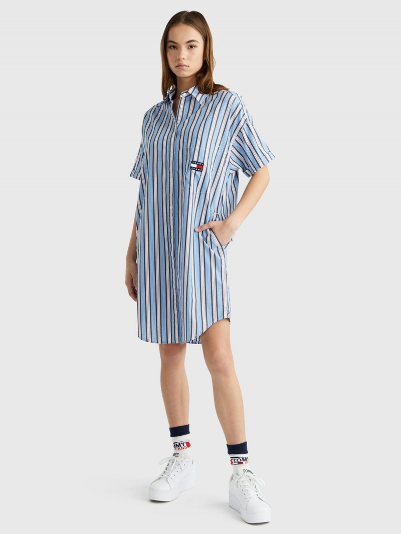 Tommy Hilfiger Stripe Shirt Klänning Dam Olika Färger | 237-USCZIE