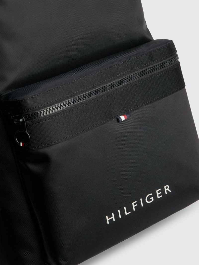 Tommy Hilfiger Textil Logo Ryggsäck Herr Svarta | 031-TIQBOM