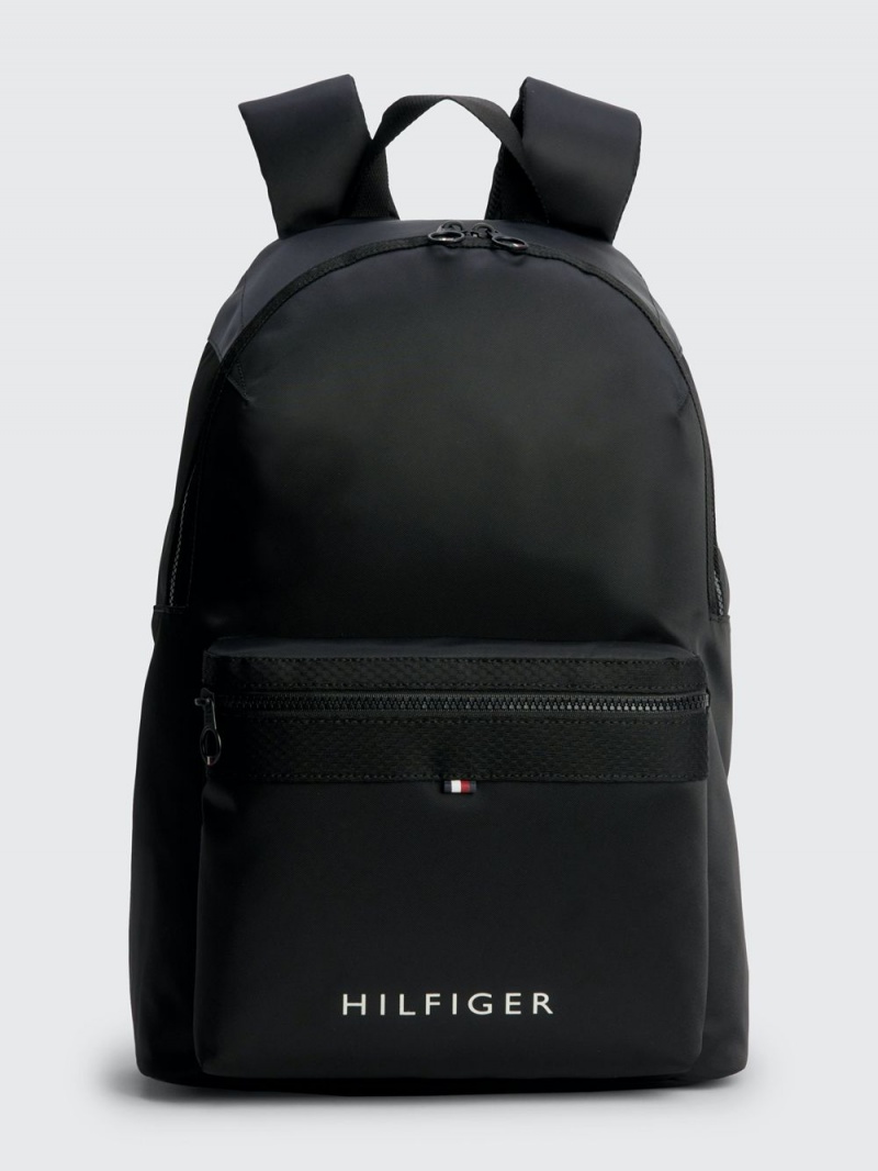 Tommy Hilfiger Textil Logo Ryggsäck Herr Svarta | 031-TIQBOM