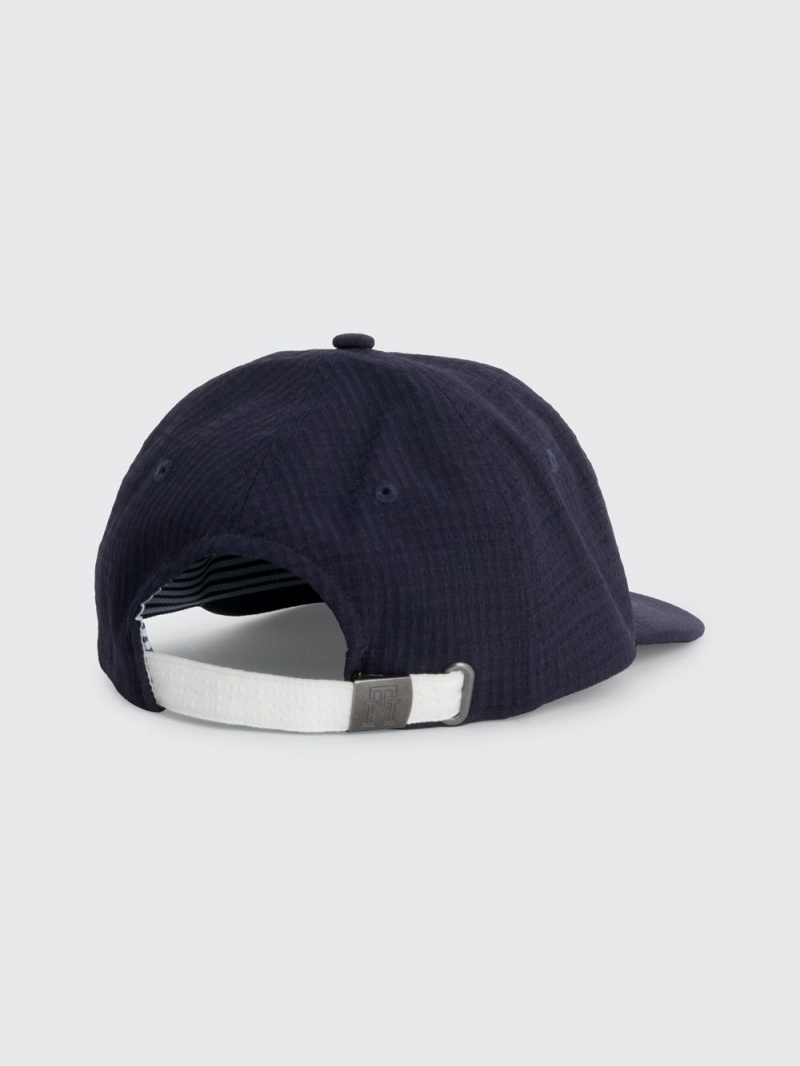 Tommy Hilfiger Textured Monogram Embroidery Baseball Kepsar Herr Marinblå | 031-JYPWNS