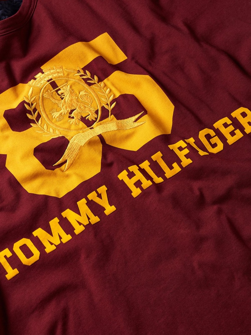 Tommy Hilfiger Thl Oversized Reversible Varsity T-shirt Herr Röda | 308-ORAFYH