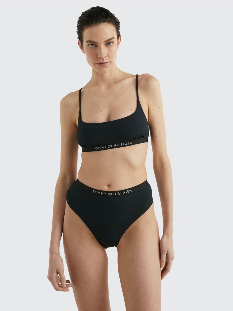 Tommy Hilfiger Tonal Logo Cheeky Bikini Badkläder Dam Svarta | 265-RAGJKH