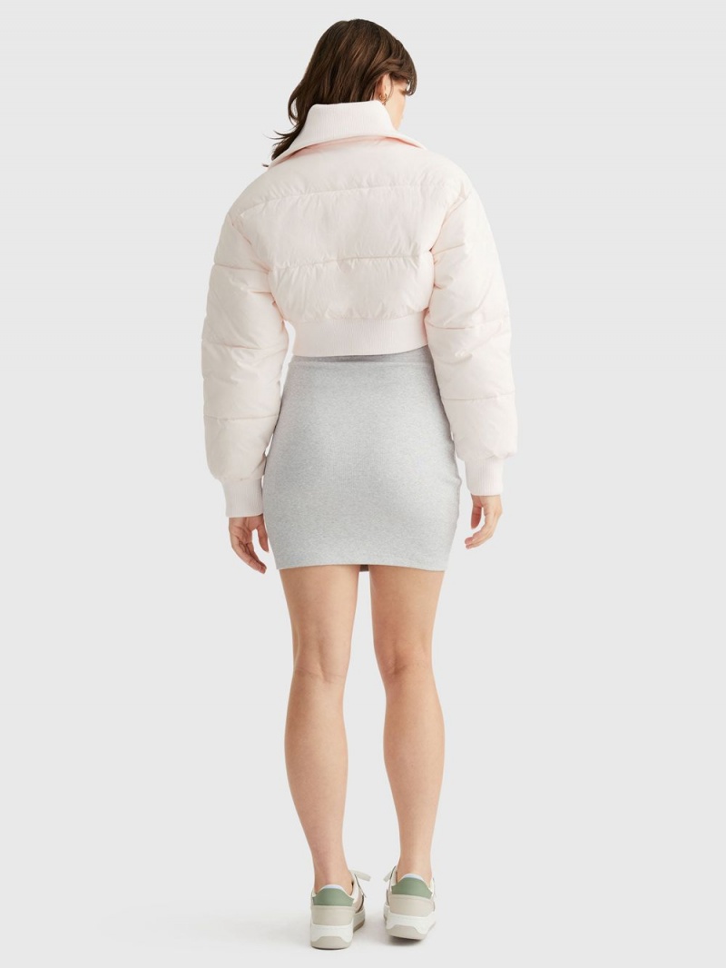 Tommy Hilfiger Ultra Crop Puffer Jackor Dam Rosa | 061-IGDMZP