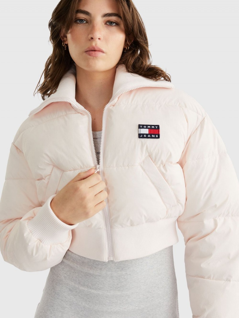 Tommy Hilfiger Ultra Crop Puffer Jackor Dam Rosa | 061-IGDMZP