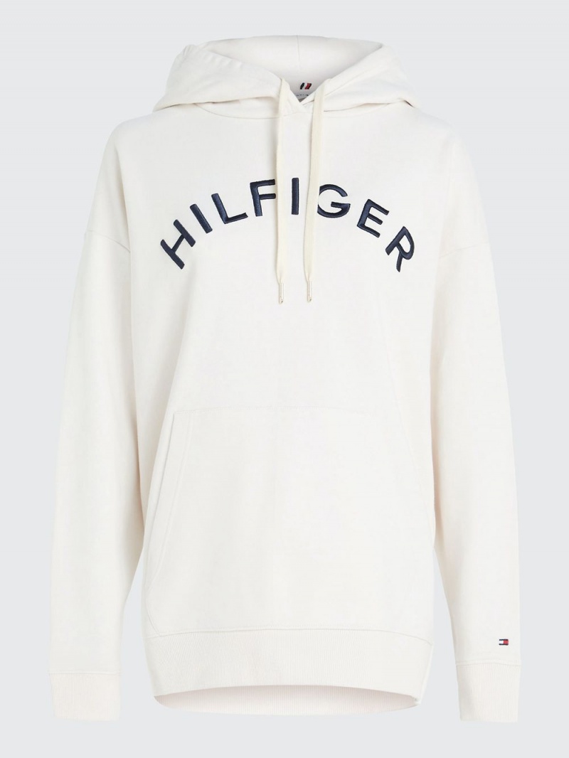 Tommy Hilfiger Varsity Embroidery Relaxed Fit Hoodie Dam Vita | 710-TOWXIS