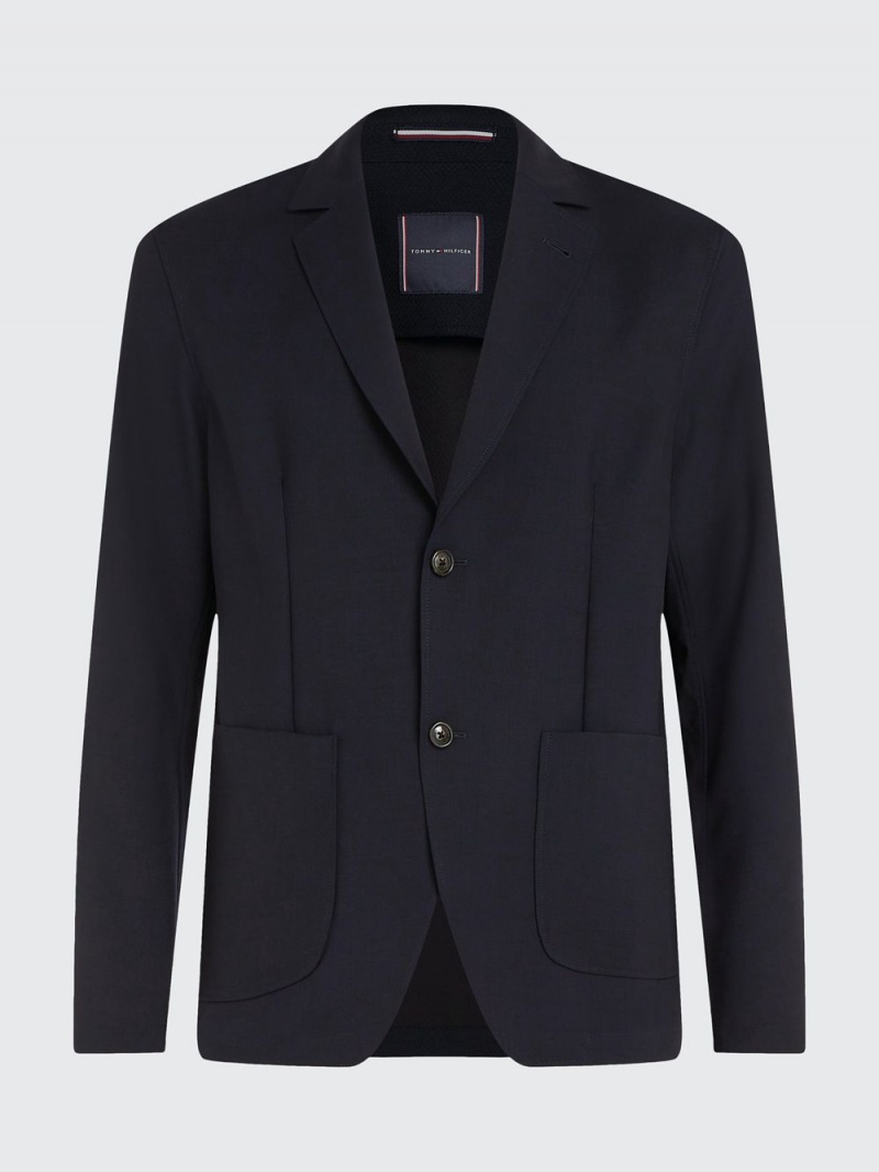 Tommy Hilfiger Virgin Ull Patch Pocket Blazer Herr Marinblå | 218-GDCEQH