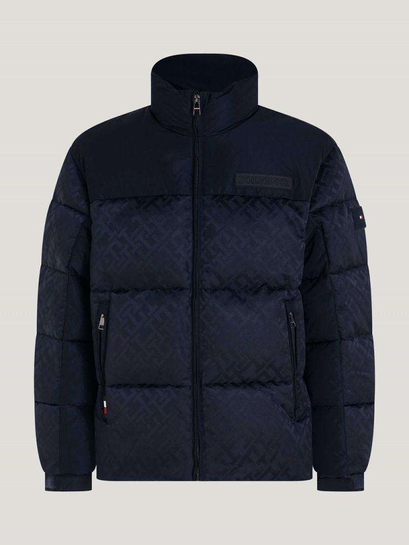 Tommy Hilfiger Warm New York Monogram Puffer Jackor Herr Marinblå | 243-NPKAVD