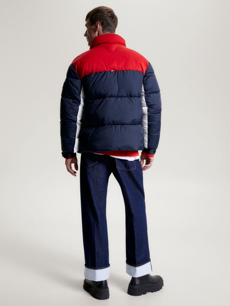 Tommy Hilfiger Warm Recycled New York Puffer Jackor Herr Röda Blå | 263-KBGISE