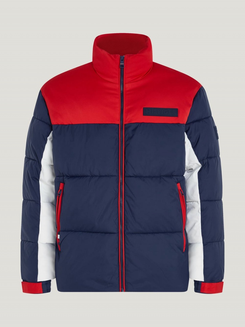 Tommy Hilfiger Warm Recycled New York Puffer Jackor Herr Röda Blå | 263-KBGISE