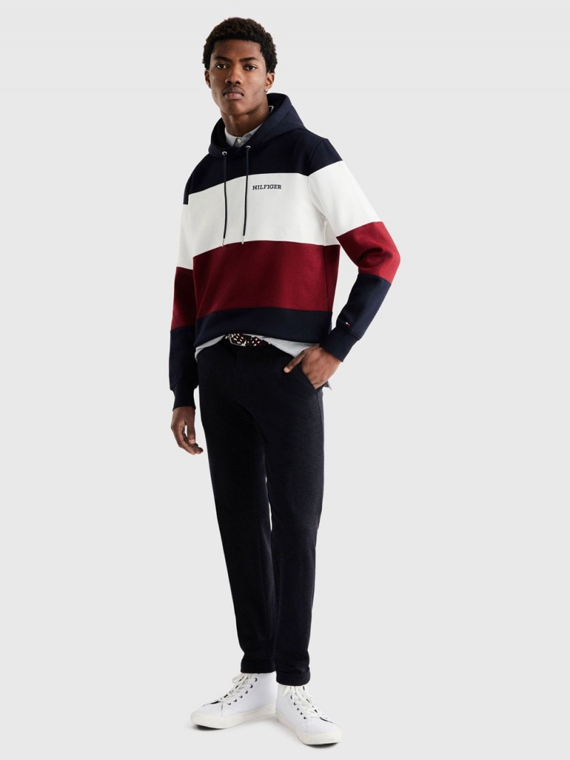 Tommy Hilfiger Wcc Colourblock Hoodie Herr Blå | 586-ILJFZM