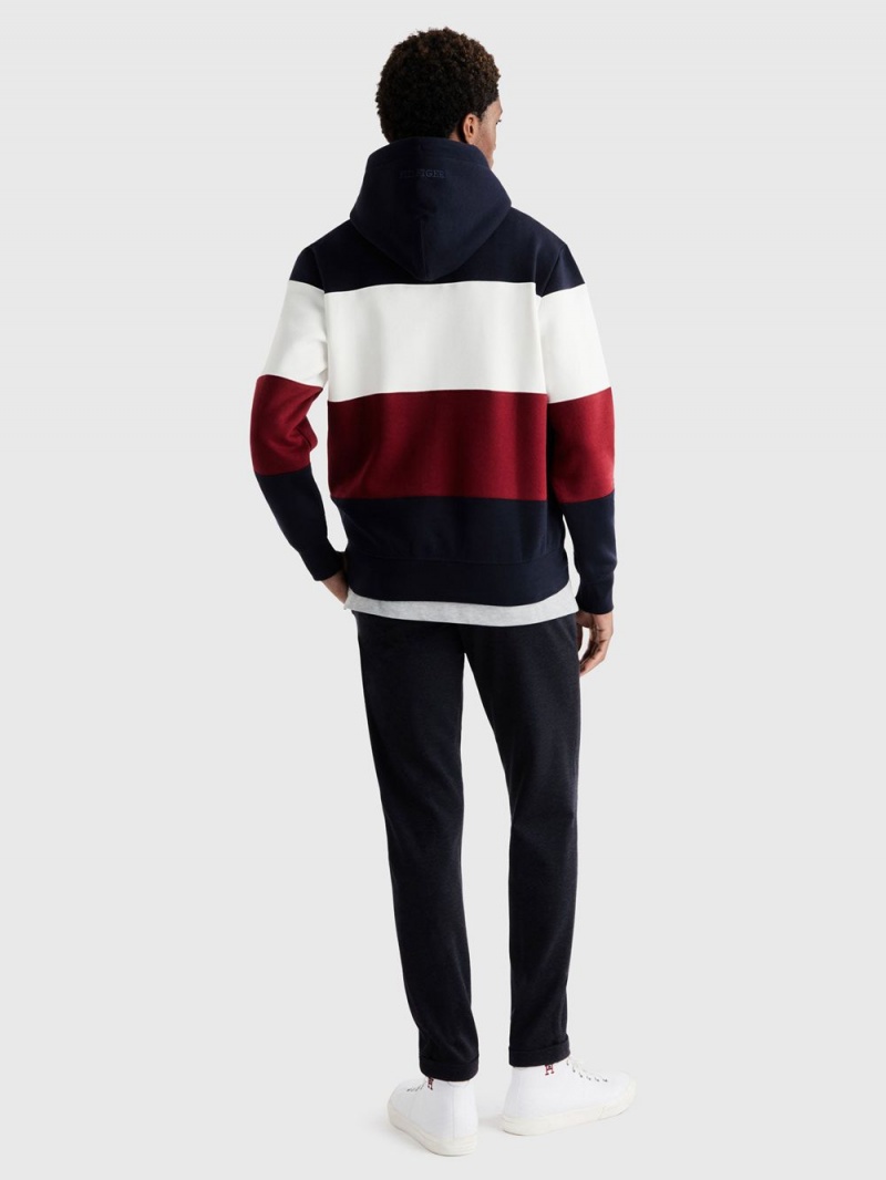 Tommy Hilfiger Wcc Colourblock Hoodie Herr Blå | 586-ILJFZM