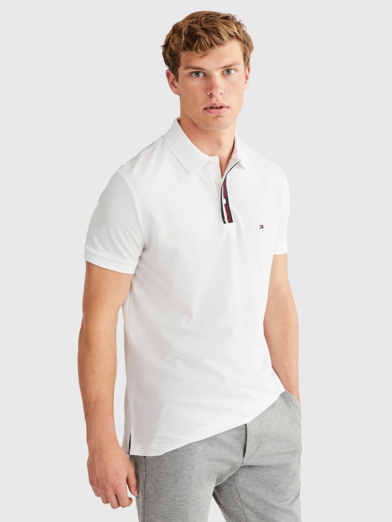 Tommy Hilfiger Wcc Placket Regular Piketröja Herr Vita | 158-DLBAFC