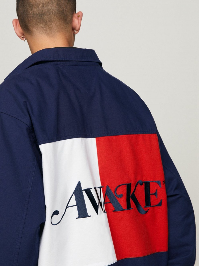 Tommy Hilfiger X Awake Ny Back Logo Skjorta Herr Marinblå | 532-WFVLNP