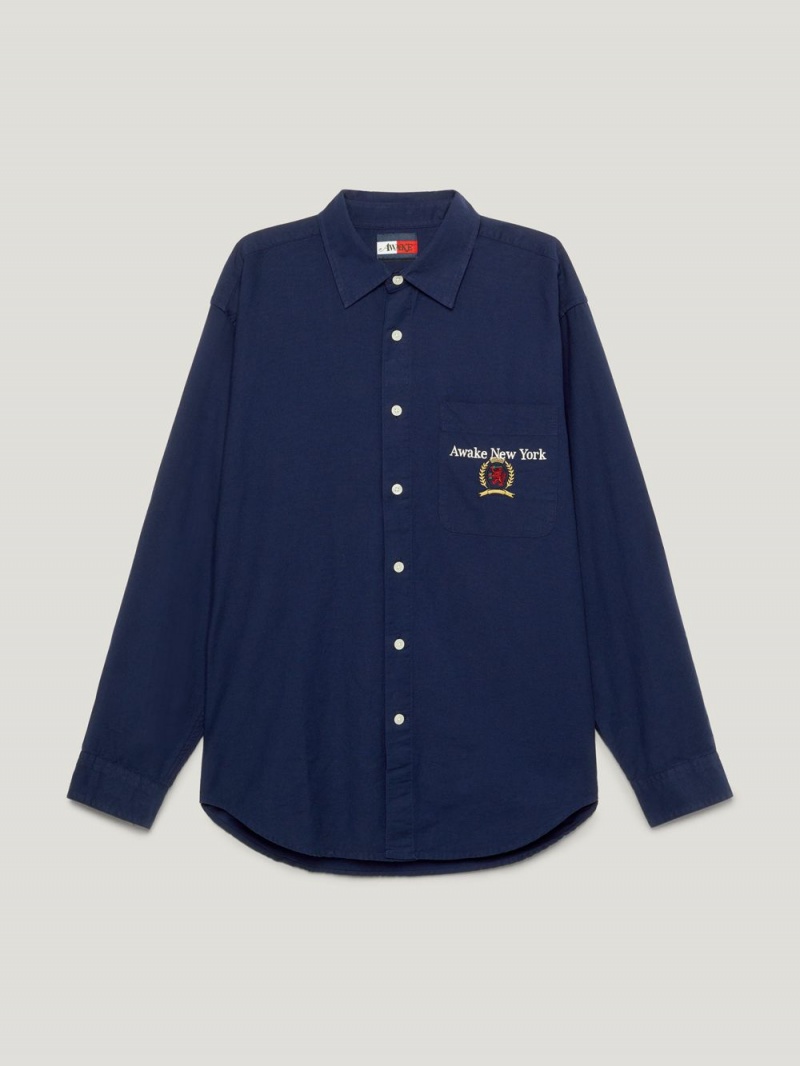 Tommy Hilfiger X Awake Ny Back Logo Skjorta Herr Marinblå | 532-WFVLNP