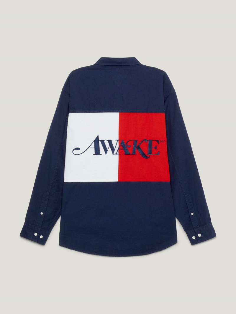 Tommy Hilfiger X Awake Ny Back Logo Skjorta Herr Marinblå | 532-WFVLNP