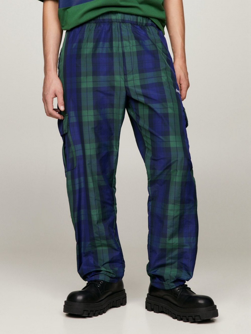 Tommy Hilfiger X Awake Ny Tartan Check Cargo Byxor Herr Blå | 368-ICYNRS