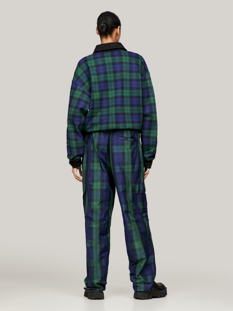 Tommy Hilfiger X Awake Ny Tartan Check Cargo Byxor Herr Blå | 368-ICYNRS