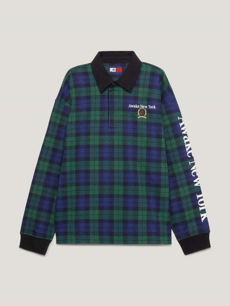 Tommy Hilfiger X Awake Ny Tartan Check Rugby Skjorta Herr Olika Färger | 706-ZRNEXY