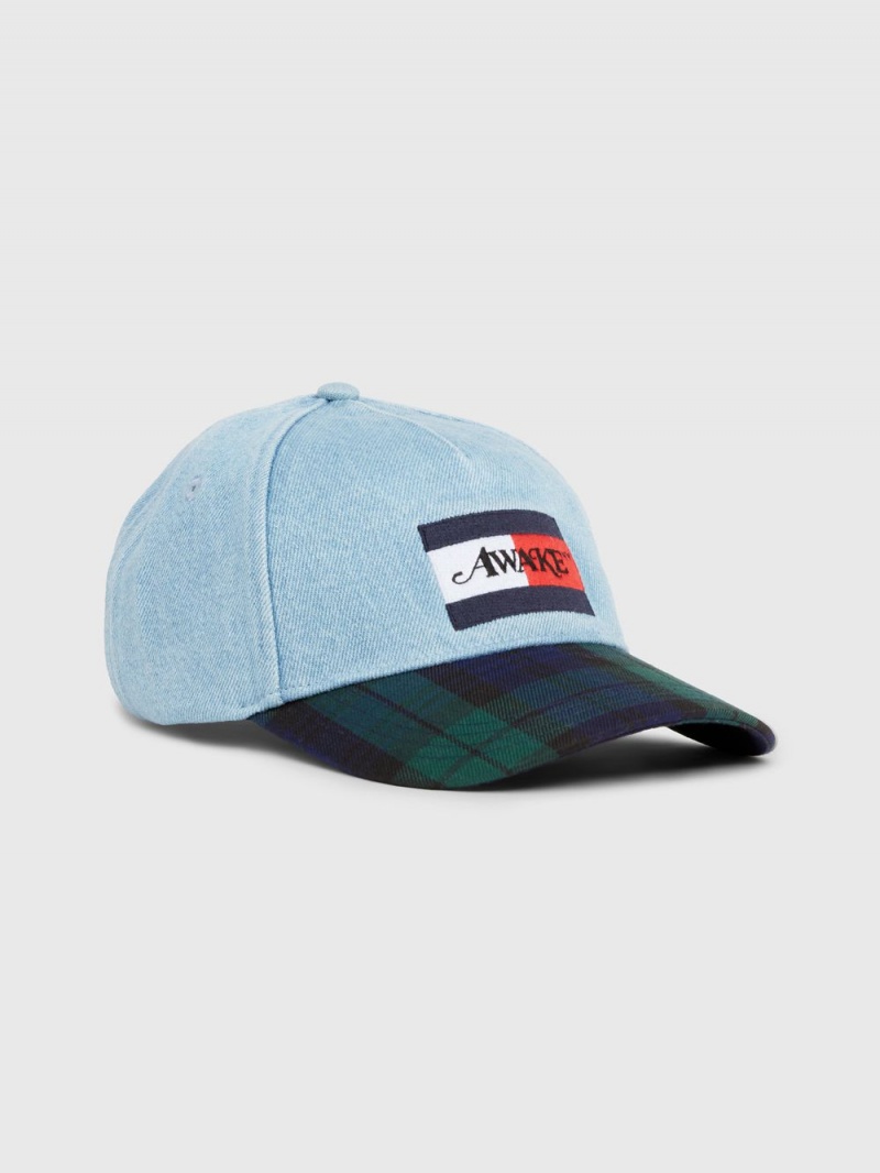 Tommy Hilfiger X Awake Ny Tartan Denim Baseball Kepsar Herr Röda | 765-SKTUVA