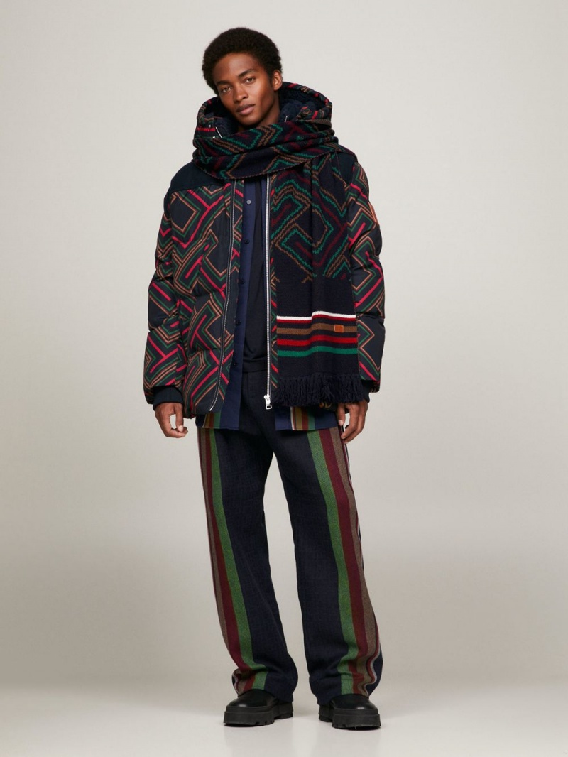 Tommy Hilfiger X Pendleton New York Stripe Monogram Halsduk Dam Marinblå | 360-EJNHQA