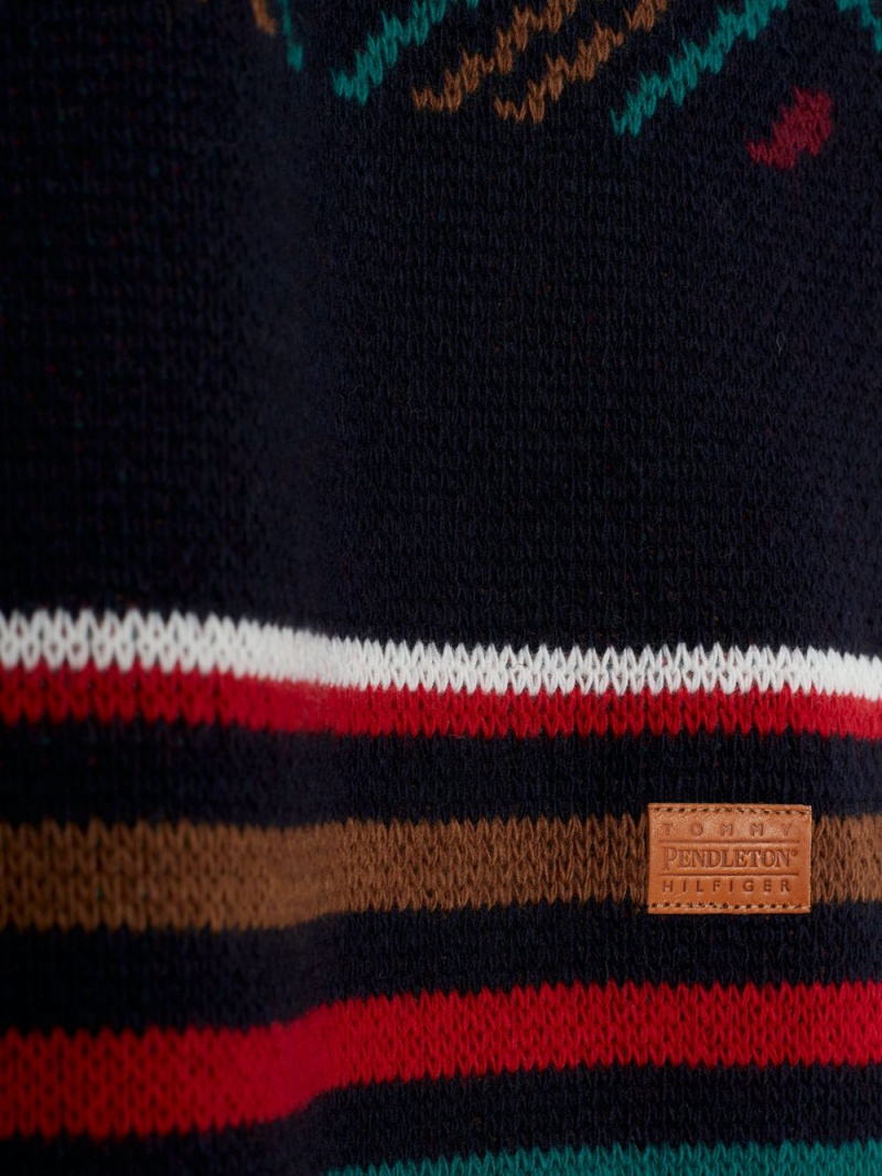 Tommy Hilfiger X Pendleton New York Stripe Monogram Halsduk Dam Marinblå | 360-EJNHQA