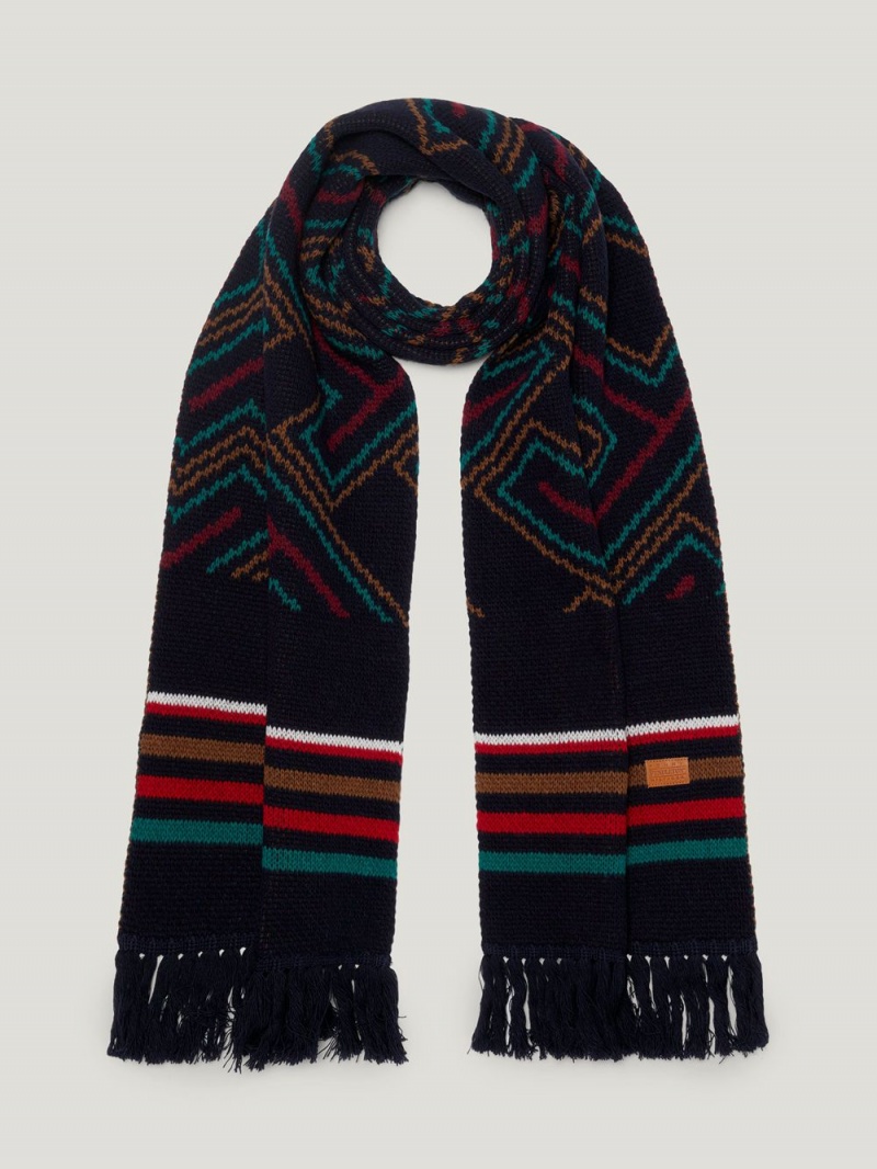 Tommy Hilfiger X Pendleton New York Stripe Monogram Halsduk Dam Marinblå | 360-EJNHQA