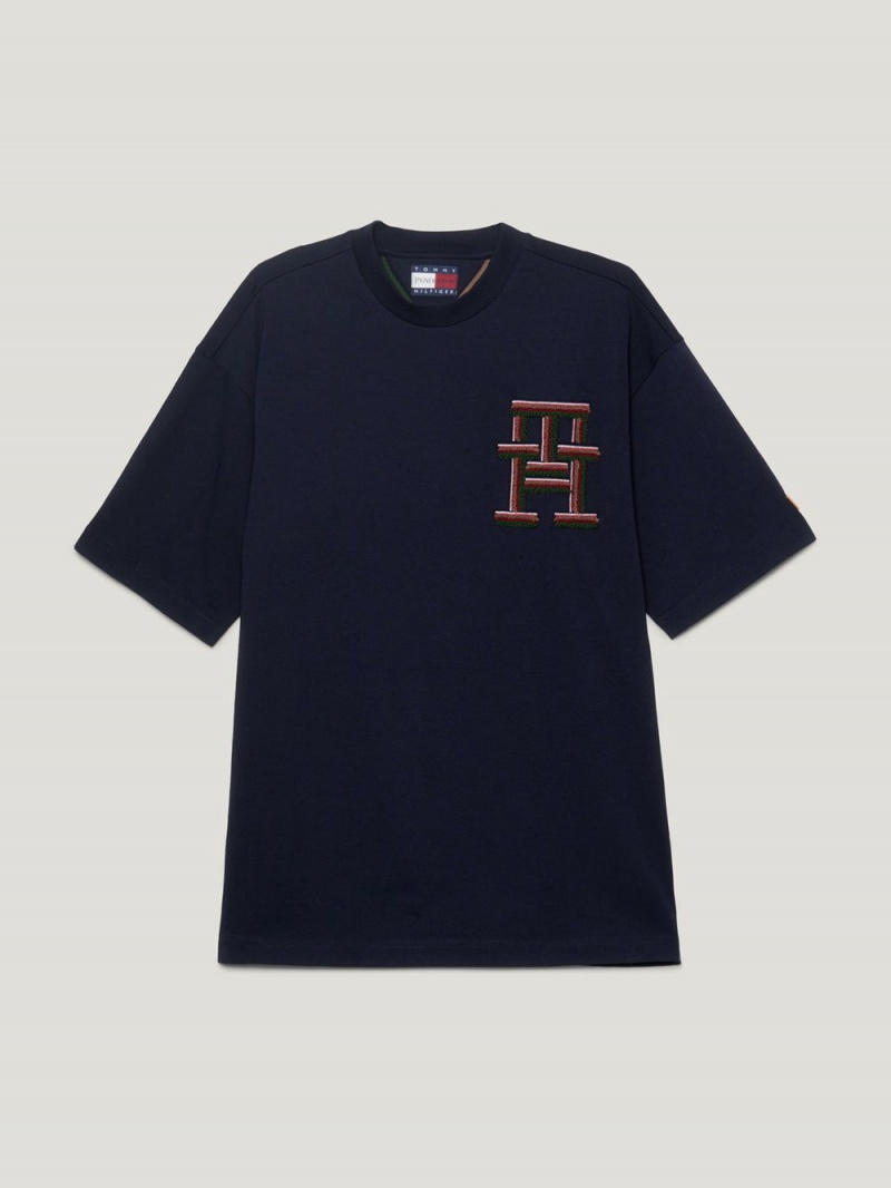 Tommy Hilfiger X Pendleton New York Stripe Monogram Archive T-shirt Herr Marinblå | 487-RBMDEP