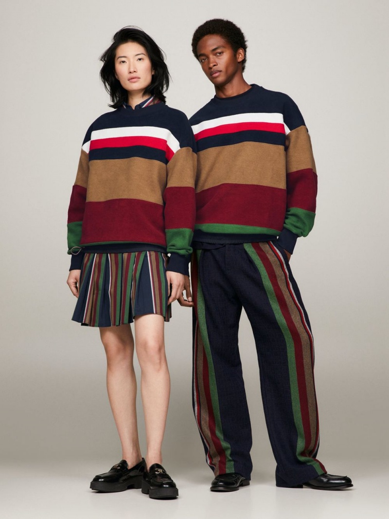 Tommy Hilfiger X Pendleton New York Stripe Oversized Tröjor Herr Olika Färger | 109-KWCBHD