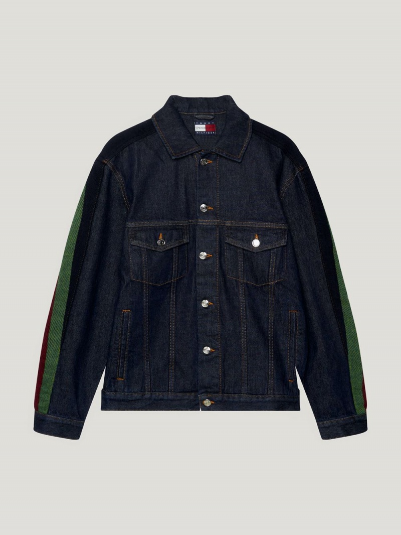 Tommy Hilfiger X Pendleton New York Stripe Denim Trucker Jackor Herr Blå | 179-QTXBPN