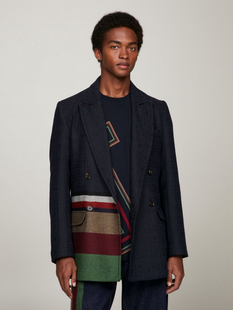 Tommy Hilfiger X Pendleton New York Stripe Boxy Blazer Herr Marinblå | 017-DGURQP