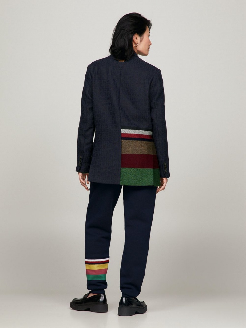 Tommy Hilfiger X Pendleton New York Stripe Boxy Blazer Herr Marinblå | 017-DGURQP