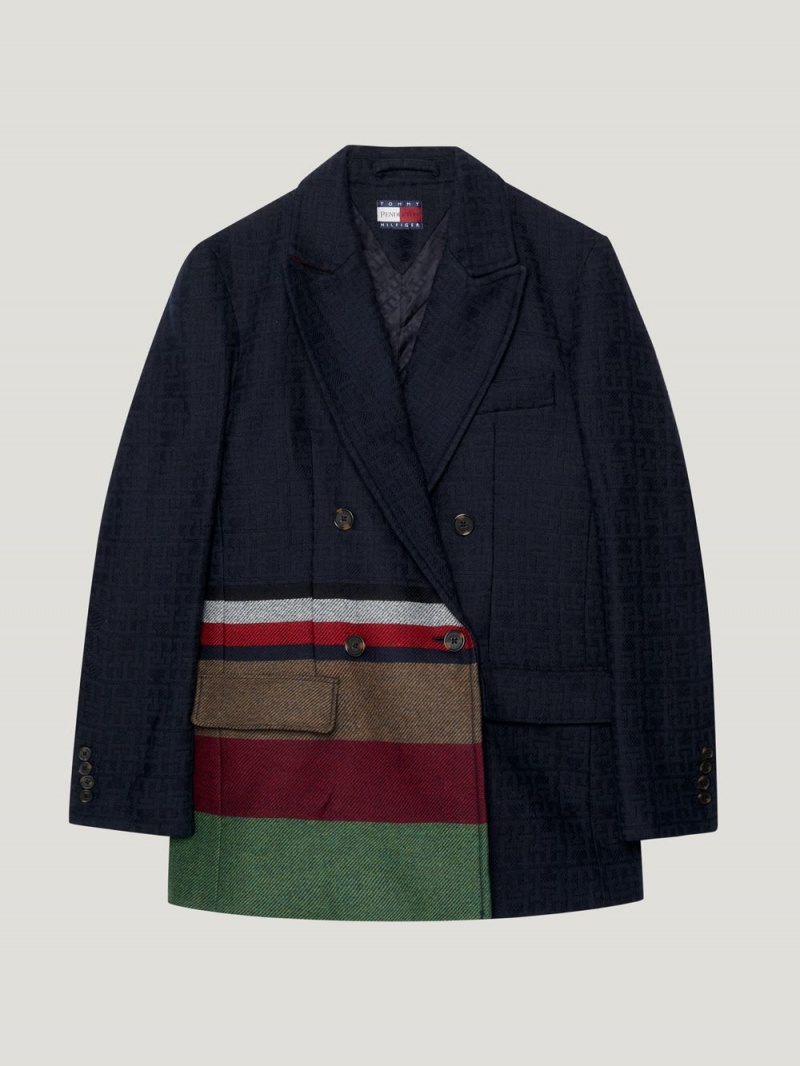 Tommy Hilfiger X Pendleton New York Stripe Boxy Blazer Herr Marinblå | 017-DGURQP