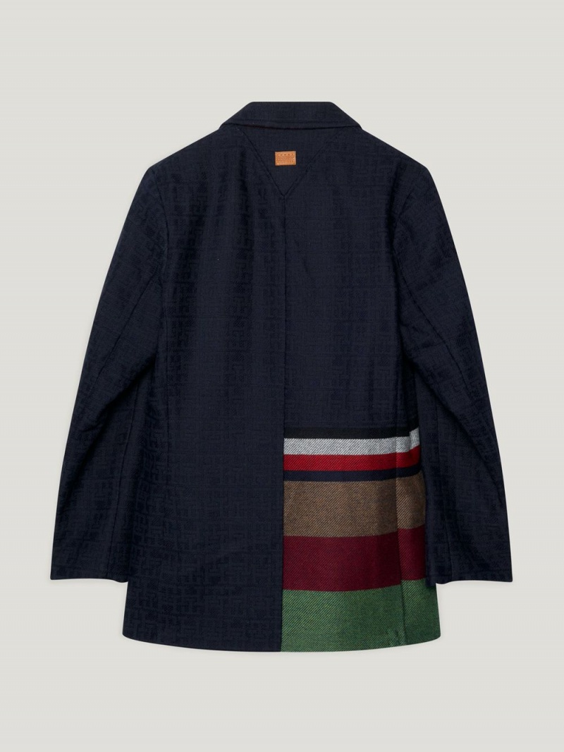 Tommy Hilfiger X Pendleton New York Stripe Boxy Blazer Herr Marinblå | 017-DGURQP