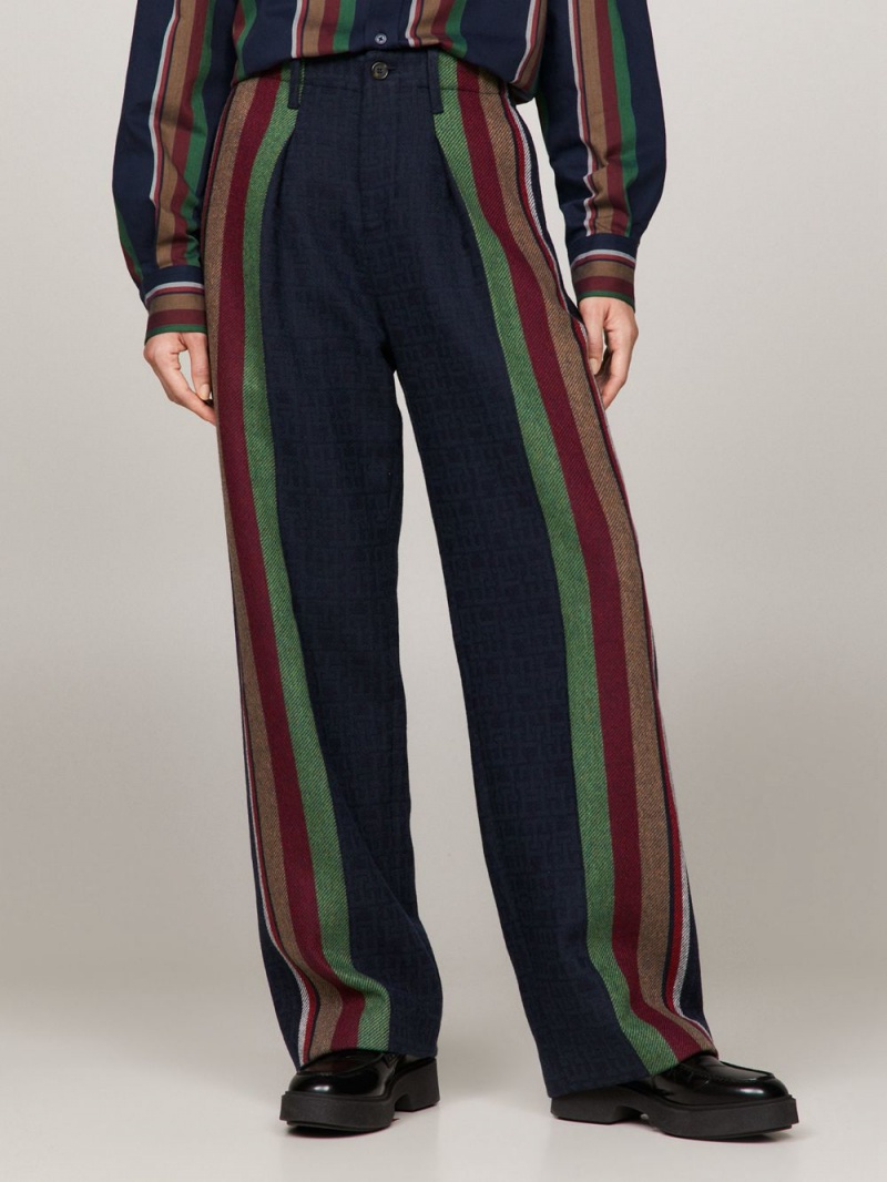 Tommy Hilfiger X Pendleton New York Stripe Byxor Herr Marinblå | 382-LMWJBK