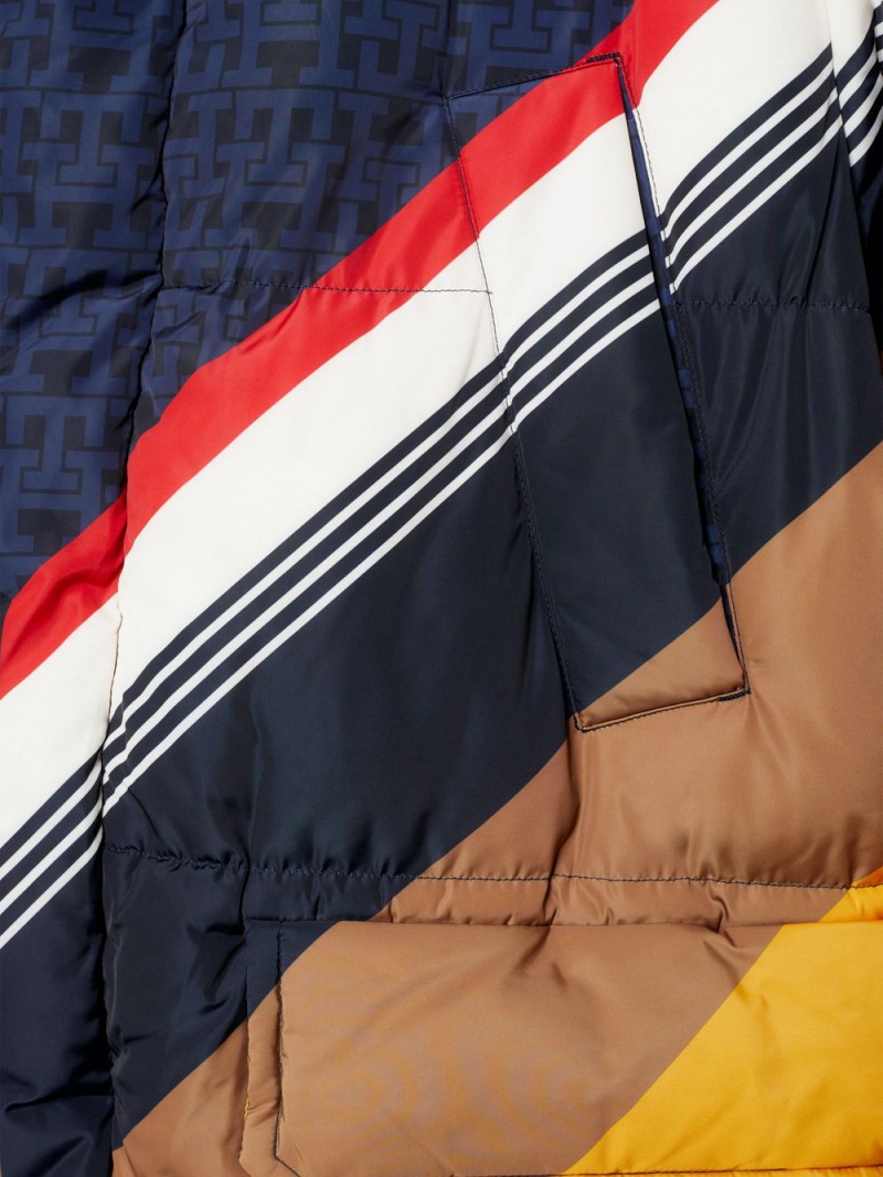 Tommy Hilfiger X Pendleton New York Stripe Parka Jackor Dam Marinblå | 193-JZNPAH