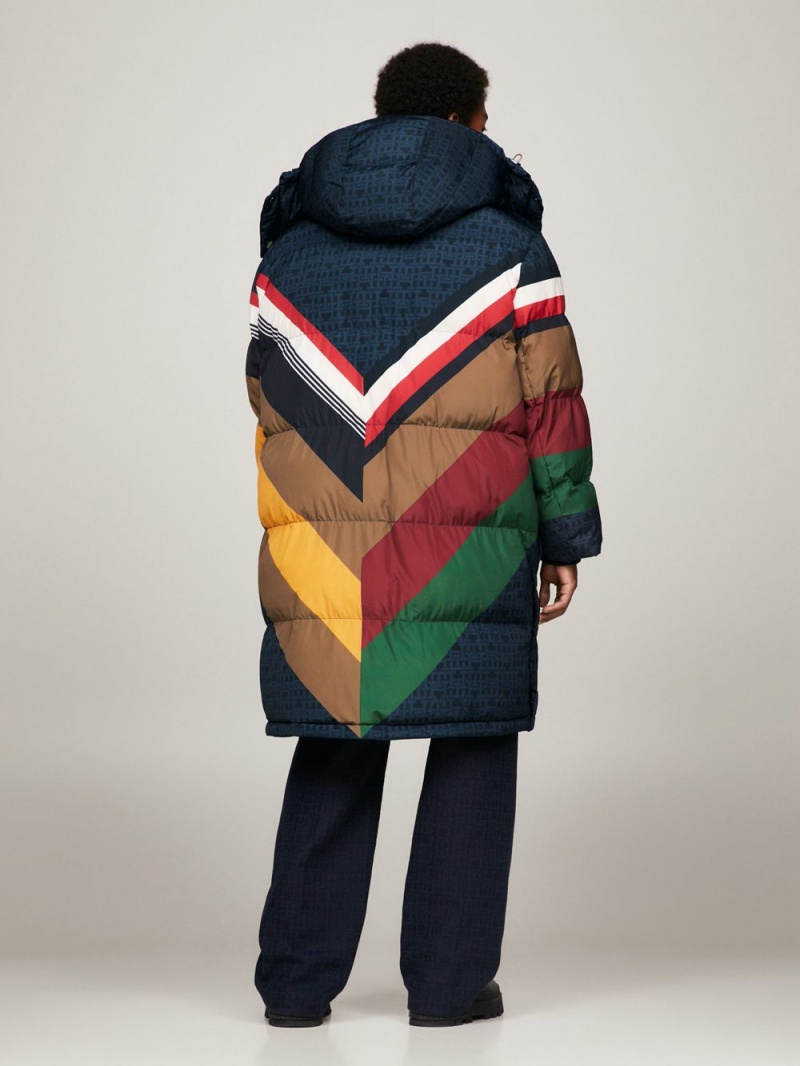 Tommy Hilfiger X Pendleton New York Stripe Parka Jackor Dam Marinblå | 193-JZNPAH