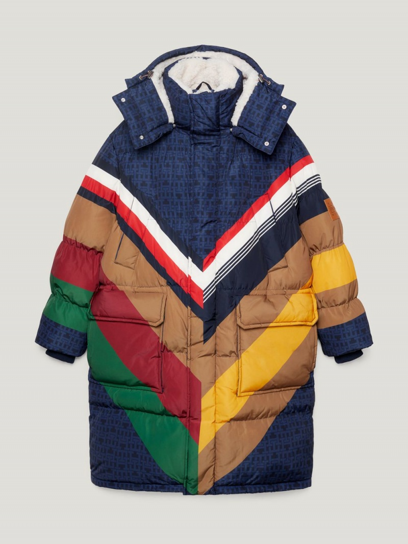 Tommy Hilfiger X Pendleton New York Stripe Parka Jackor Dam Marinblå | 193-JZNPAH