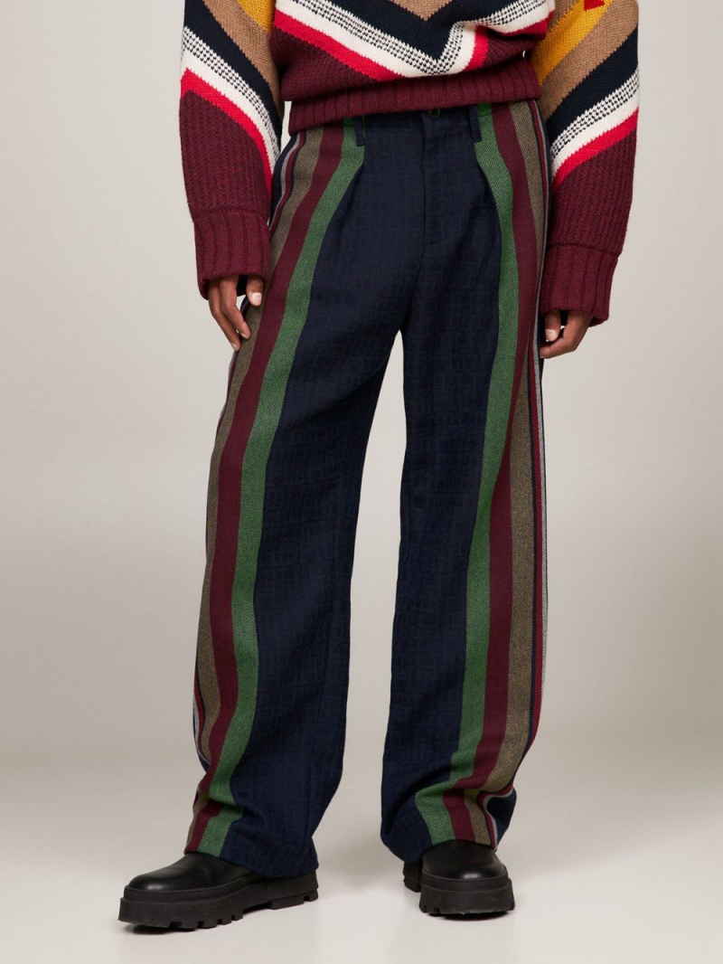 Tommy Hilfiger X Pendleton New York Stripe Byxor Dam Marinblå | 847-LFSHMK