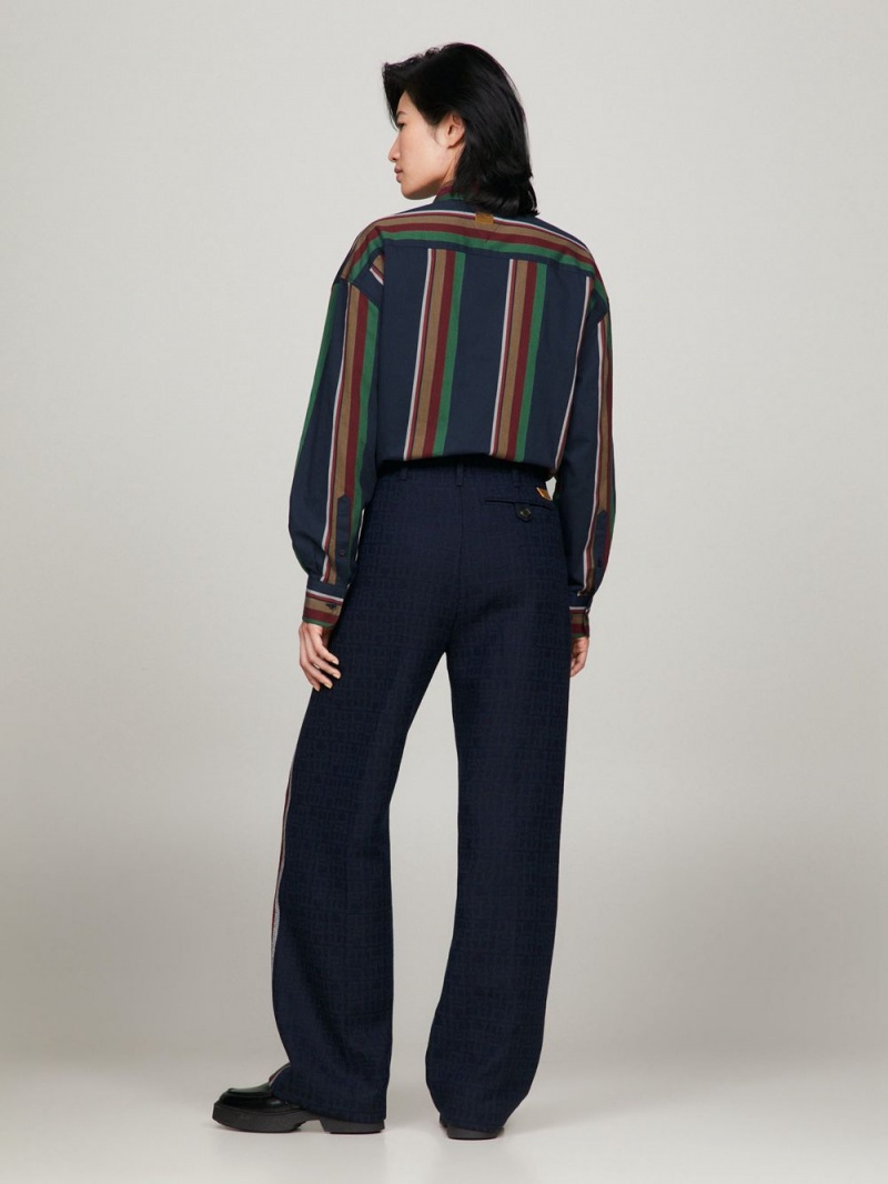 Tommy Hilfiger X Pendleton New York Stripe Byxor Dam Marinblå | 847-LFSHMK