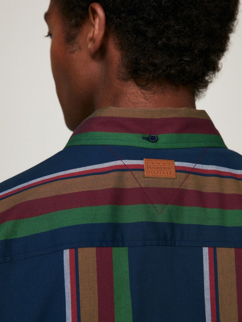 Tommy Hilfiger X Pendleton Prep New York Stripe Skjorta Herr Olika Färger | 268-GASNWY