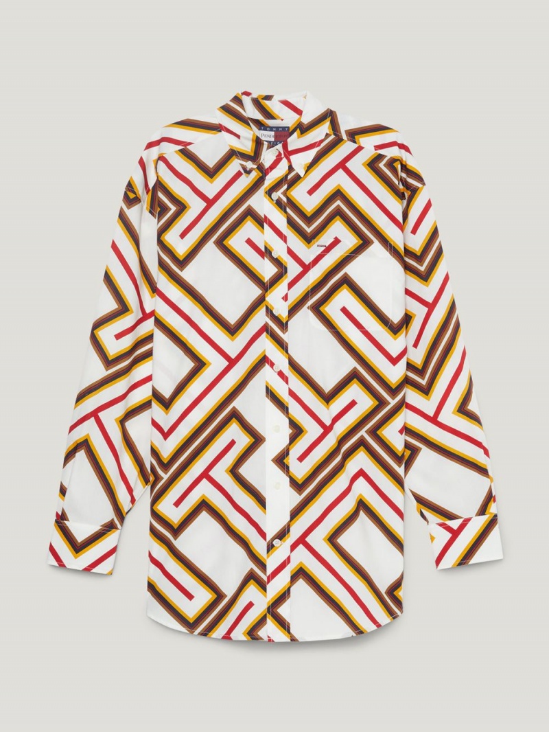 Tommy Hilfiger X Pendleton Prep Valley Stripe Monogram Skjorta Herr Bruna | 869-YLAICS